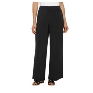 NWOT Three Dots Women's M Wide Leg Flare Black Palazzo Pants